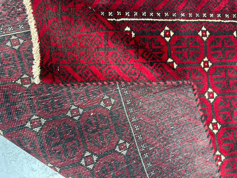 191 x 96 cm Persian Baluch Tribal Red Black Colour