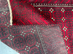 191 x 96 cm Persian Baluch Tribal Hand-Knotted Red Black Colour