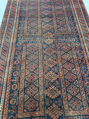 177 x 104 cm Persian Baluch Tribal Hand-Knotted Brown Blue Colour