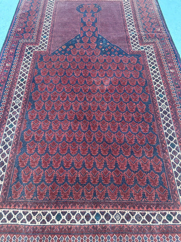 101 x 150 cm Persian Baluch Tribal Red Cream Colour Rug
