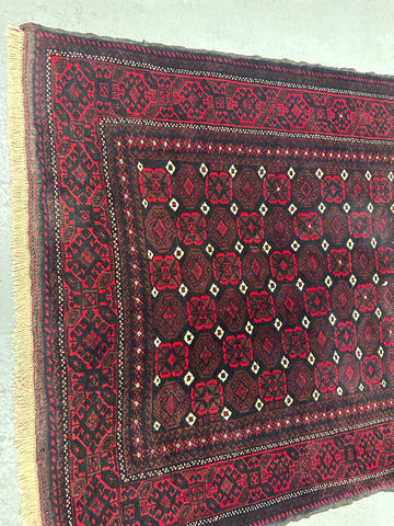 197 x 93 cm Persian Baluch Tribal Red Black Colour Rug