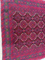 193 x 104 cm Persian Baluch Tribal Hand-Knotted Pink Blue Colour Rug