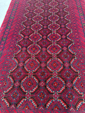 193 x 104 cm Persian Baluch Tribal Pink Blue Colour Rug