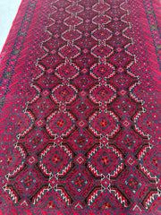 193 x 104 cm Persian Baluch Tribal Hand-Knotted Pink Blue Colour Rug