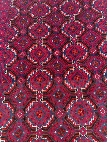 193 x 104 cm Persian Baluch Tribal Pink Blue Colour Rug