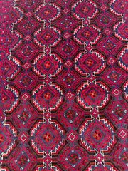 193 x 104 cm Persian Baluch Tribal Hand-Knotted Pink Blue Colour Rug