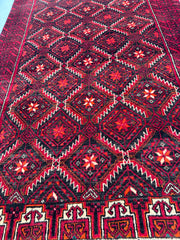 161 x 93 cm Persian Baluch Tribal Hand-Knotted Red Black Colour Rug