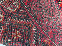 161 x 93 cm Persian Baluch Tribal Hand-Knotted Red Black Colour Rug