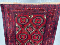 180 x 117 cm Persian Baluch Tribal Hand-Knotted Red Beige Colour Rug