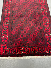 106 x 241 cm Persian Baluch Tribal Hand-Knotted Red Brown Colour Rug