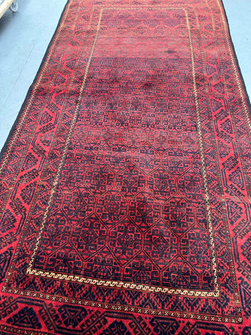 Baluch tribal hand-knotted red and black color 