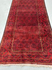 111 x 218 cm Persian Baluch Tribal Hand-Knotted Red Black Colour Rug