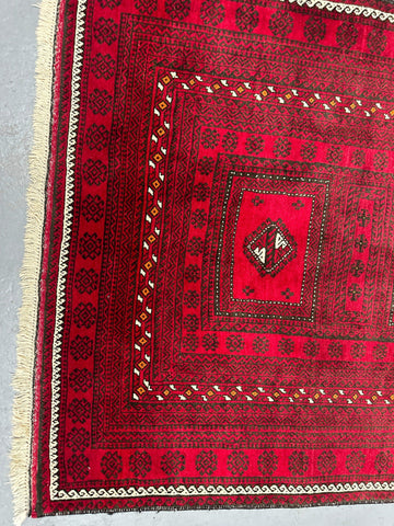 Persian Baluch Tribal hand-knotted red and black color