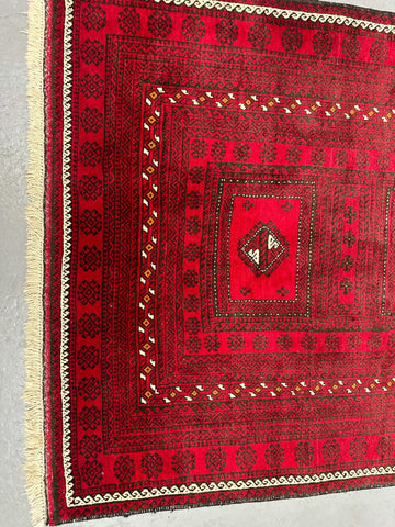 Persian Baluch Tribal hand-knotted red and black color
