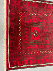 120 x 244 cm Persian Baluch Tribal Hand-Knotted Red Black Colour Rug