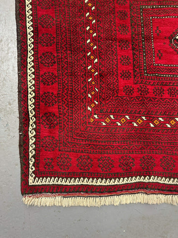 Persian Baluch Tribal hand-knotted red and black color