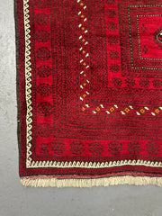 120 x 244 cm Persian Baluch Tribal Hand-Knotted Red Black Colour Rug