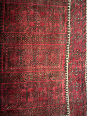 130 x 213 cm Fine Persian Old Baluch Rug Hand-Knotted Red Colour - Rugoutlet