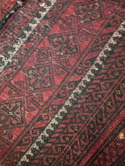 130 x 213 cm Fine Persian Old Baluch Rug Hand-Knotted Red Colour - Rugoutlet