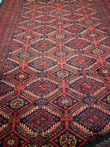 89 x 175 cm Fine Persian Old Baluch Rug Hand-Knotted Red Colour - Rugoutlet