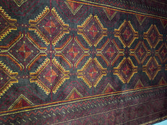 205 x 107 cm Fine Persian Old Baluch Rug Hand-Knotted Red & Beige Colour - Rugoutlet