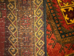 235 x 115 cm Fine Persian Old Baluch Rug Hand-Knotted Orange & Yellow Colour - Rugoutlet