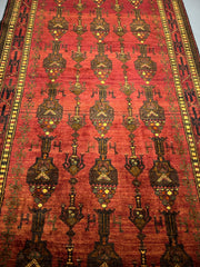 290 x 130 cm Fine Persian Old Baluch Rug Hand-Knotted Red & Brown Colour - Rugoutlet