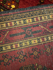 290 x 130 cm Fine Persian Old Baluch Rug Hand-Knotted Red & Brown Colour - Rugoutlet