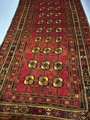 240 x 126 cm Fine Persian Old Baluch Rug Hand-Knotted Red & Yellow Colour - Rugoutlet