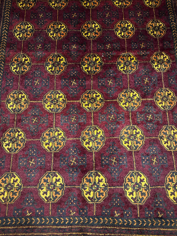 200 x 112 cm Fine Persian Old Baluch Rug Hand-Knotted Red & Yellow Colour - Rugoutlet