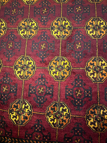 200 x 112 cm Fine Persian Old Baluch Rug Hand-Knotted Red & Yellow Colour - Rugoutlet