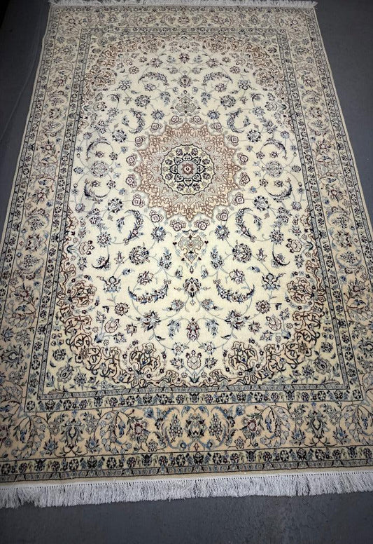 170 x 245 cm Fine Persian Nain Rug Hand-Knotted Beige & Brown Colour