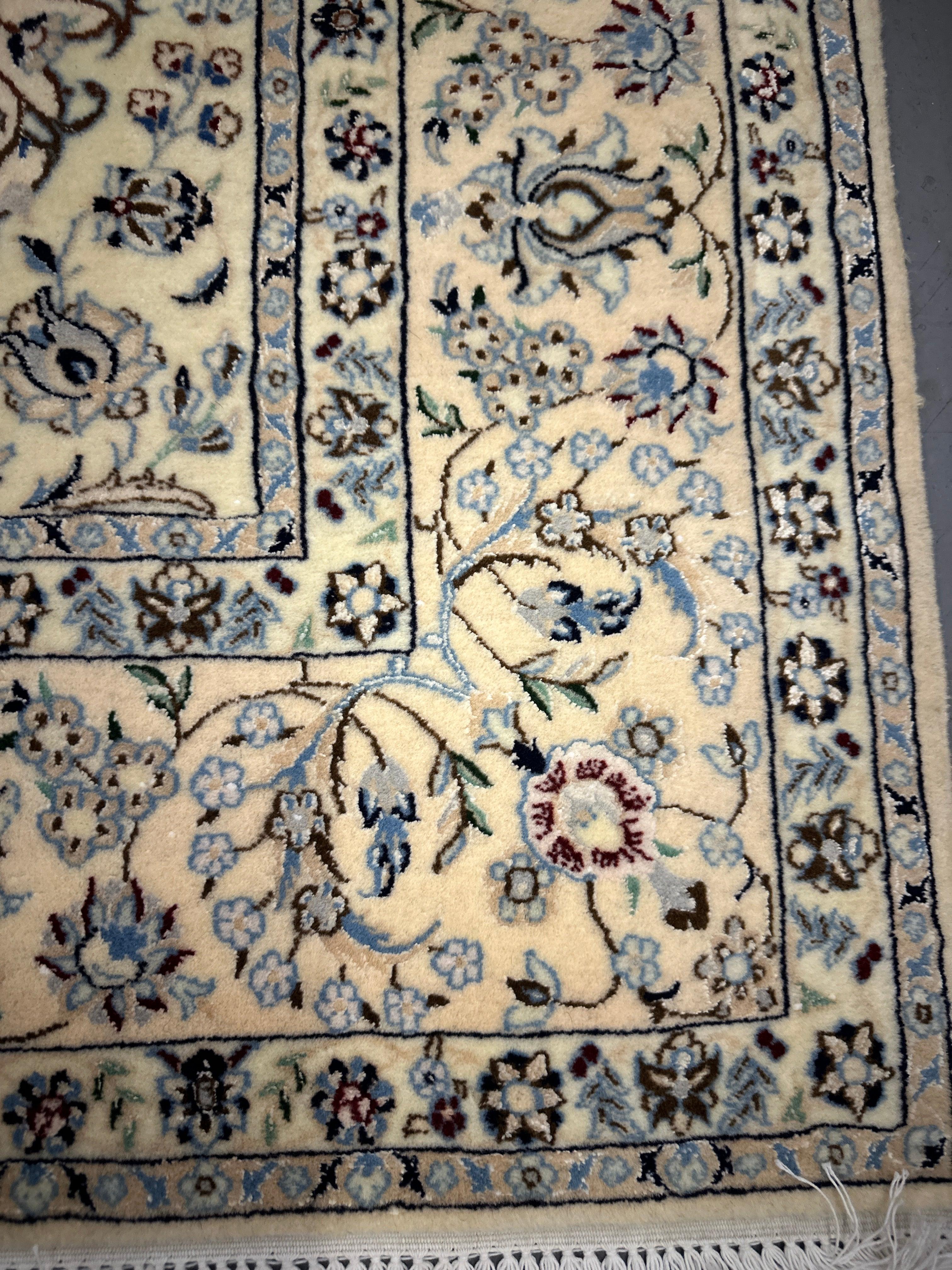 170 x 245 cm Fine Persian Nain Rug Hand-Knotted Beige & Brown Colour - Rugoutlet