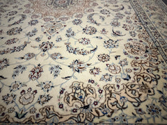 170 x 245 cm Fine Persian Nain Rug Hand-Knotted Beige & Brown Colour - Rugoutlet