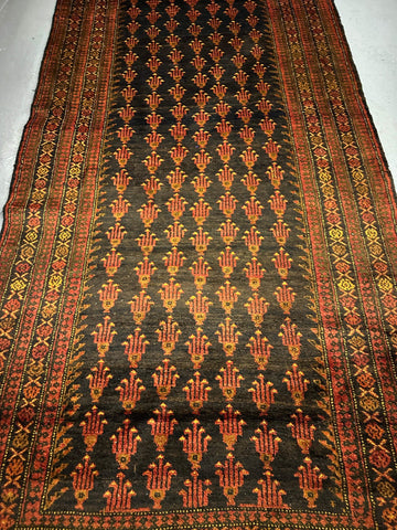 275 x 125 cm Fine Persian Old Baluch Rug Hand-Knotted Orange & Yellow Colour - Rugoutlet