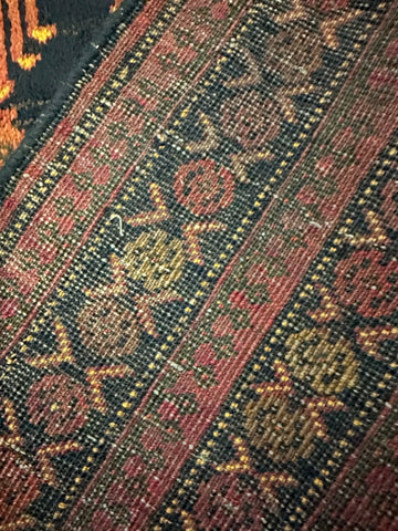 275 x 125 cm Fine Persian Old Baluch Rug Hand-Knotted Orange & Yellow Colour - Rugoutlet