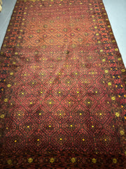 230 x 130 cm Fine Persian Old Baluch Rug Hand-Knotted Red & Black Colour - Rugoutlet