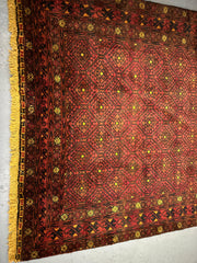 230 x 130 cm Fine Persian Old Baluch Rug Hand-Knotted Red & Black Colour - Rugoutlet