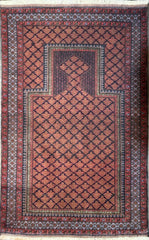 Fine Old Baluch Prayer Wool Rug 140 x 90 cm (4.59 x 2.95 ft)