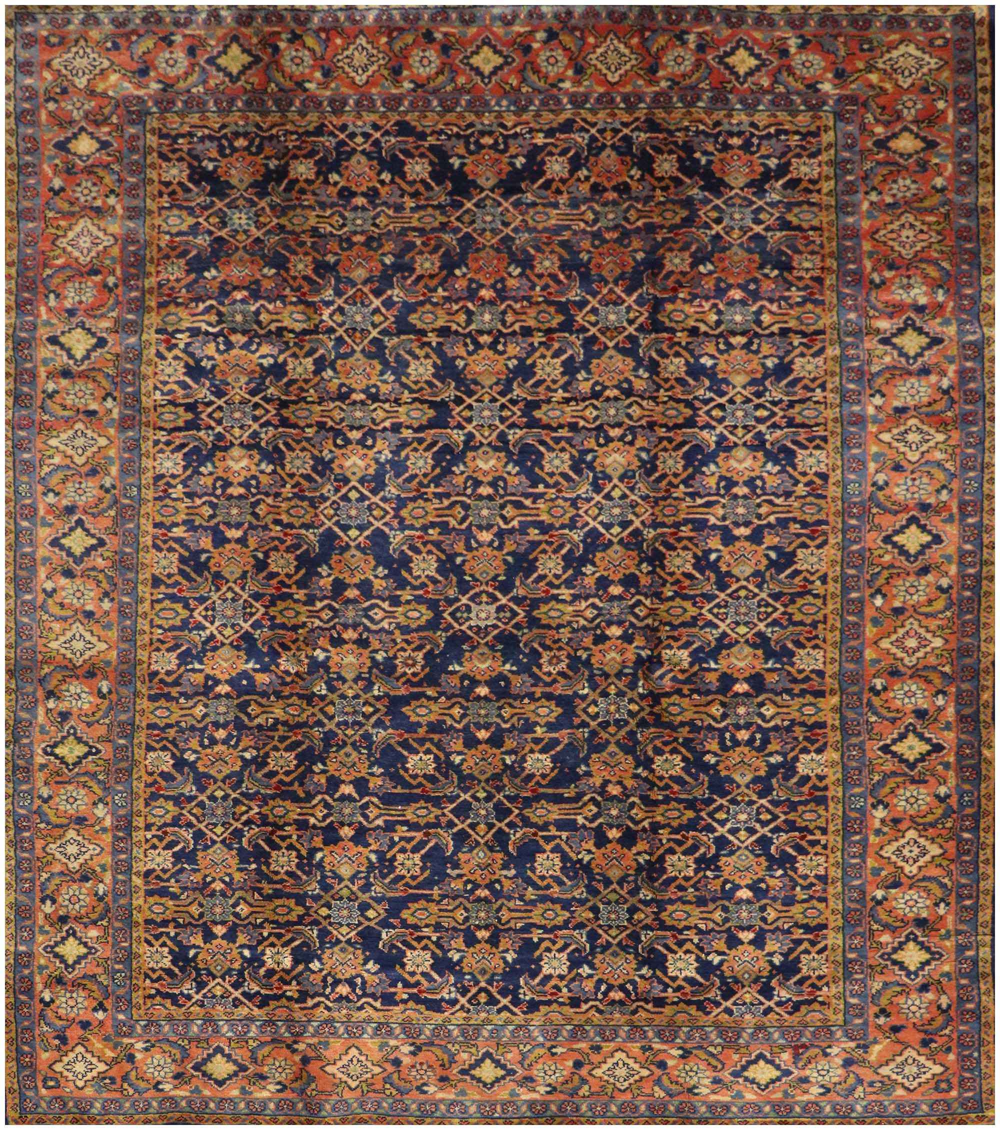 343x220 cm Persian Mahal Sarough Tribal Wool Rugs Hand Knotted Blue - Rugoutlet