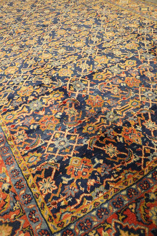 343x220 cm Persian Mahal Sarough Tribal Wool Rugs Hand Knotted Blue - Rugoutlet