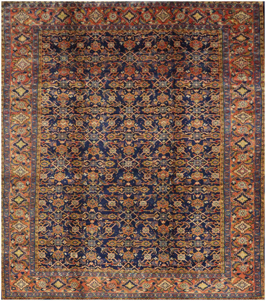 343x220 cm Persian Mahal Sarough Tribal Wool Rugs Hand Knotted Blue