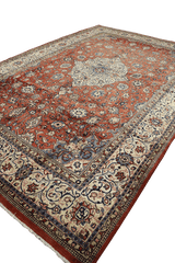 402x272 cm Persian Sarouqh Tribal Wool Rugs Hand Knotted Mustard - Rugoutlet