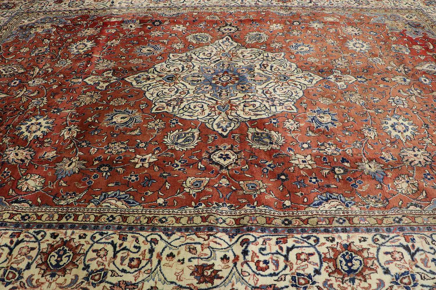 402x272 cm Persian Sarouqh Tribal Wool Rugs Hand Knotted Mustard - Rugoutlet