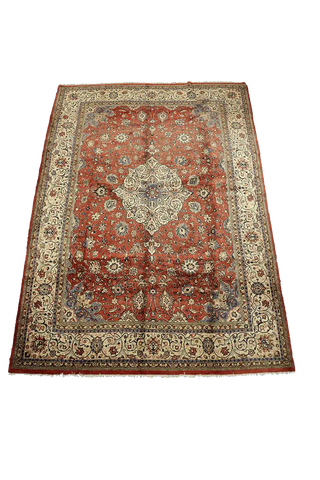 402x272 cm Persian Sarouqh Tribal Wool Rugs Hand Knotted Mustard - Rugoutlet