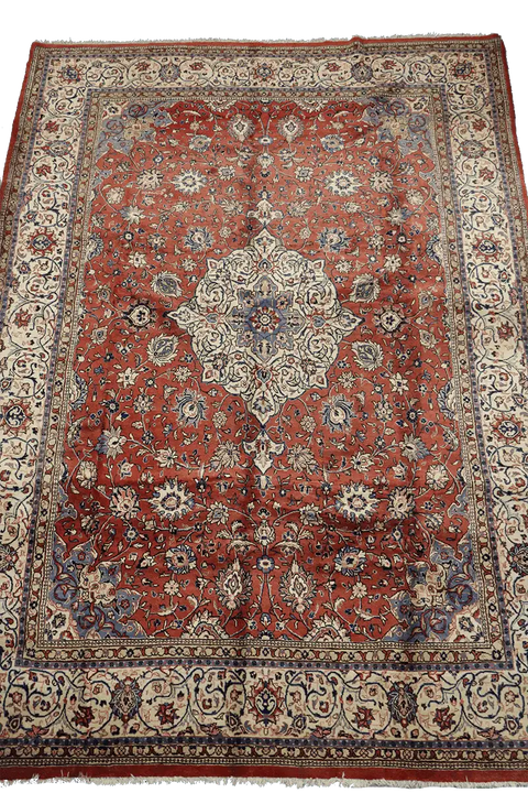 402x272 cm Persian Sarouqh Tribal Wool Rugs Hand Knotted Mustard - Rugoutlet