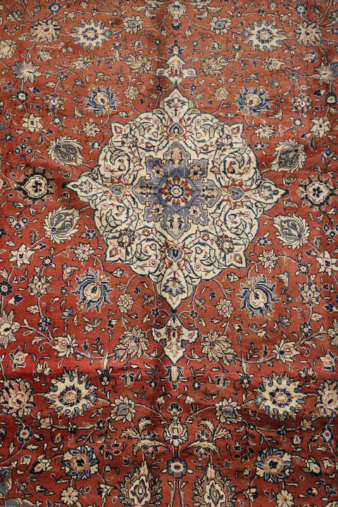 402x272 cm Persian Sarouqh Tribal Wool Rugs Hand Knotted Mustard - Rugoutlet