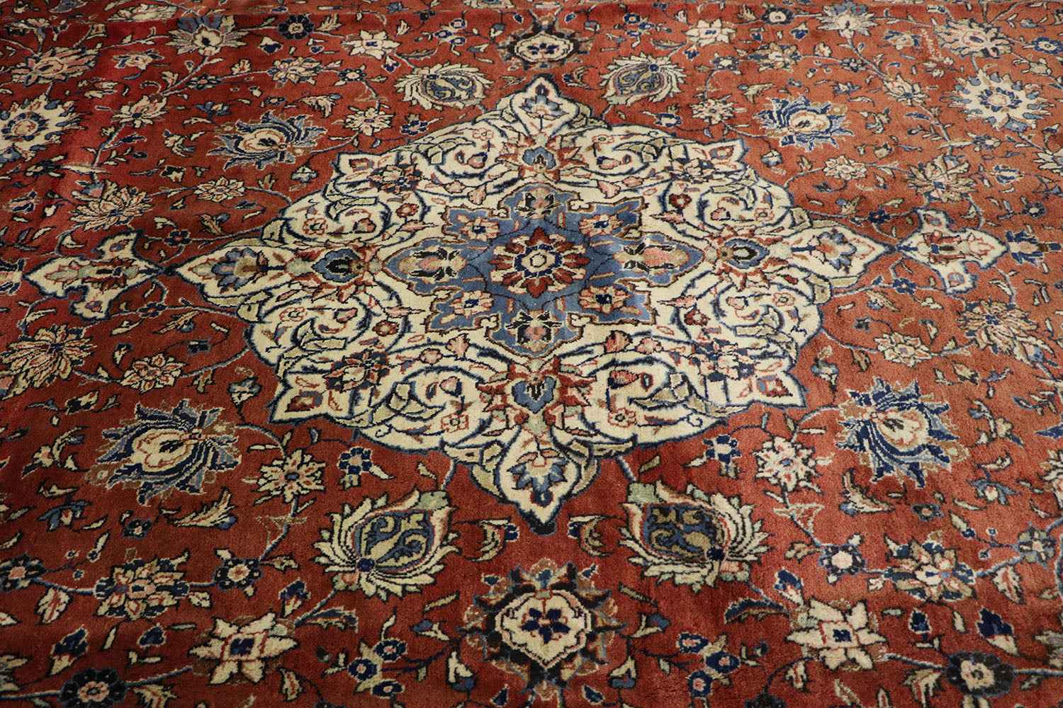 402x272 cm Persian Sarouqh Tribal Wool Rugs Hand Knotted Mustard - Rugoutlet