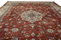 402x272 cm Persian Sarouqh Tribal Wool Rugs Hand Knotted Mustard - Rugoutlet