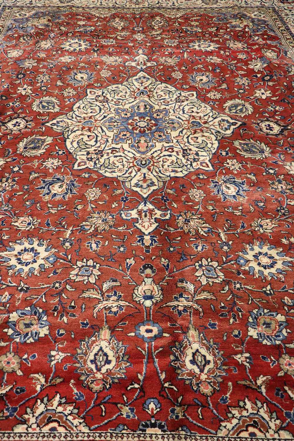 402x272 cm Persian Sarouqh Tribal Wool Rugs Hand Knotted Mustard - Rugoutlet